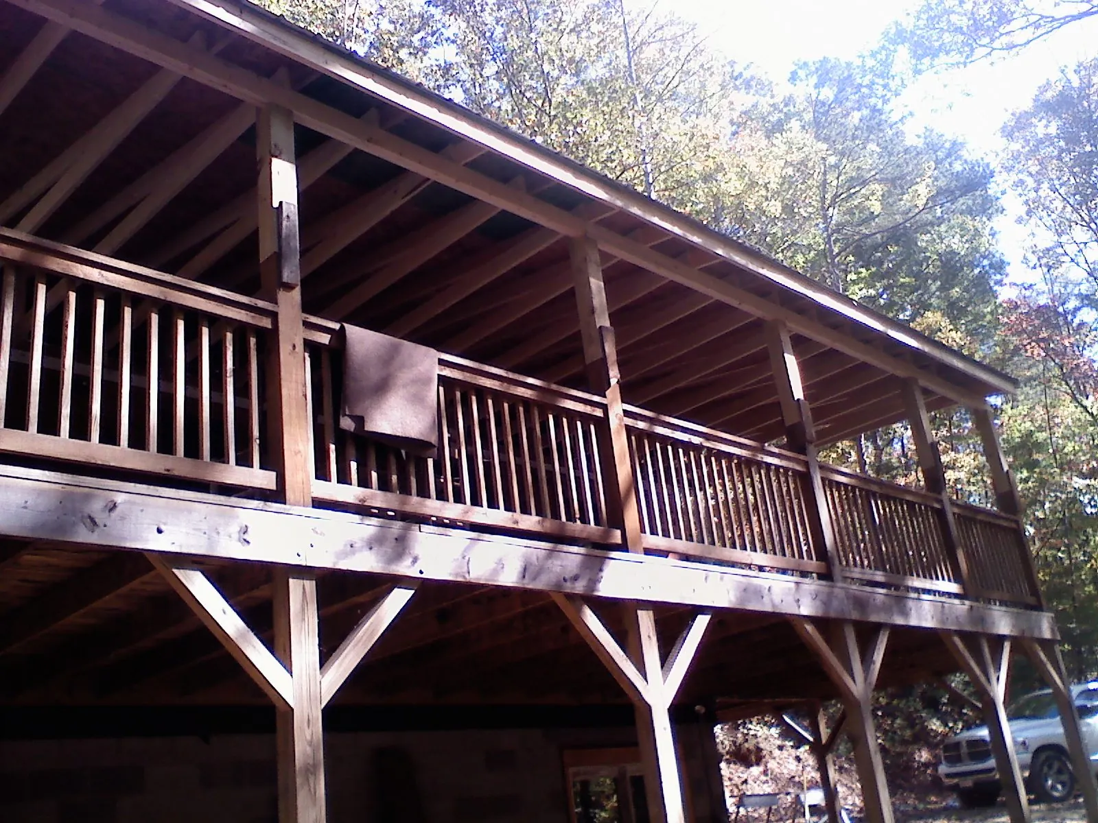 Timber framing under a new elevated porch and deck — Roof Leak Repair in Saint Rose by Roofing Brothers